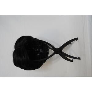 Black Short Synthetic and Human Hair Blend Wig